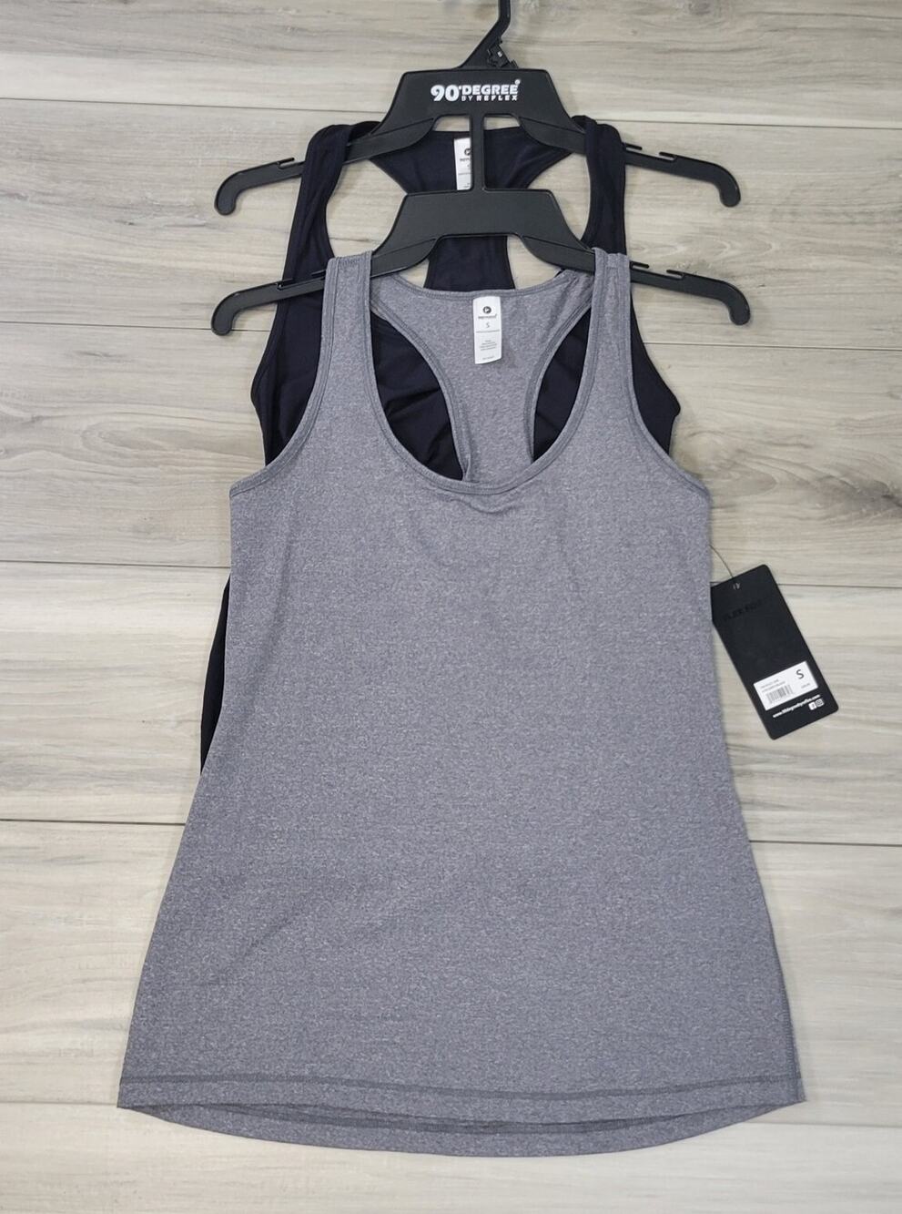 90 Degree Tank Top Women's Small Gray/Black 2 Pack New